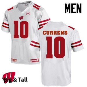 Men's Wisconsin Badgers NCAA #10 Seth Currens White Authentic Under Armour Big & Tall Stitched College Football Jersey XE31N44GO